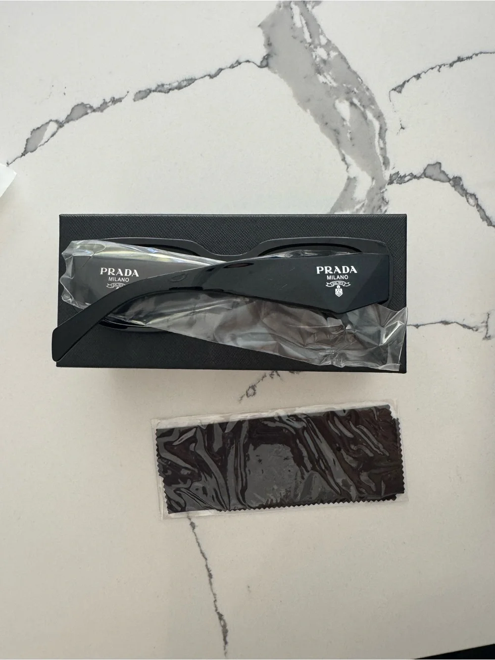 Prada Black Symbole Geometric Sunglasses